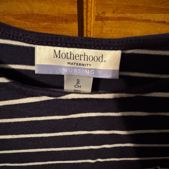 Motherhood Maternity Nursing Navy and White Casual Midi Dress - Picture 3 of 3